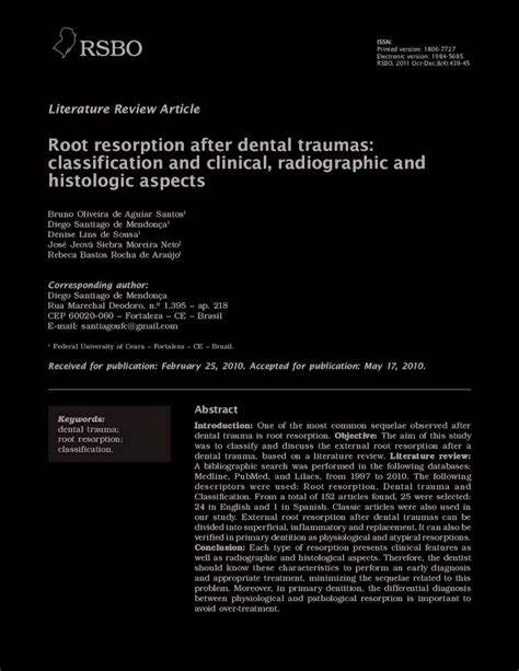 Pdf Root Resorption After Dental Traumas Classification And Vdisk