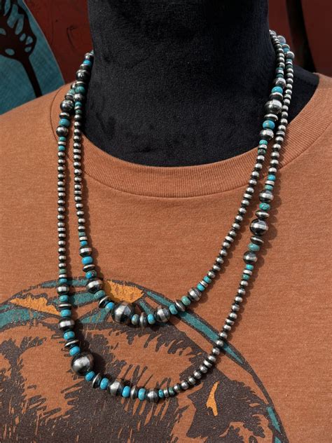 In Kingman Turquoise And Navajo Pearl Necklace Native American