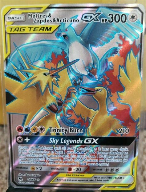 FULL ART Moltres Zapdos Articuno GX ULTRA RARE Pokemon 66 68 Tag Team