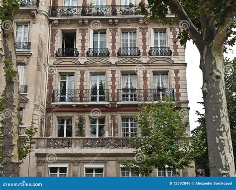 Classic French House On Paris Street Stock Image Image Of Renovation Urban 12592849