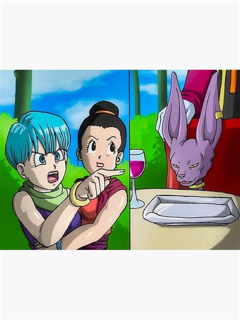 Bulma And Beerus Poster By Nighttimeanime Redbubble