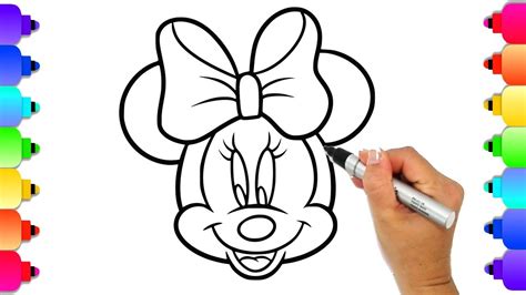 Minnie Mouse Coloring Page Draw And Color Minnie Mouse With Markers