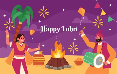 Lohri Festival Celebration Background 16306110 Vector Art at Vecteezy