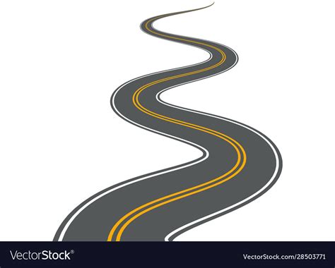 Winding Road Highway Path Long Street Royalty Free Vector