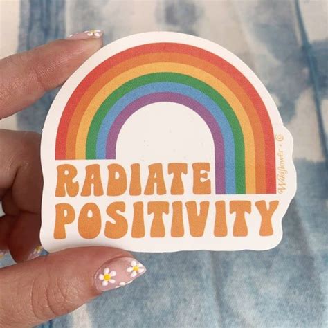 Radiate Positivity Sticker Rainbow VSCO Aesthetic Stickers For Laptop