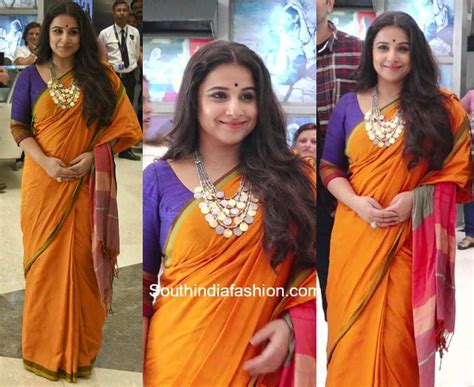 Vidya Balans Saree Look South India Fashion