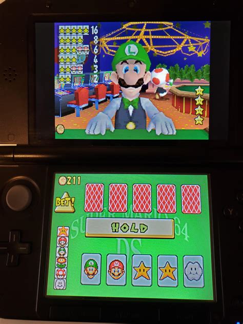 I got to 211 coins on the luigi poker minigame in super mario 64 ds ...