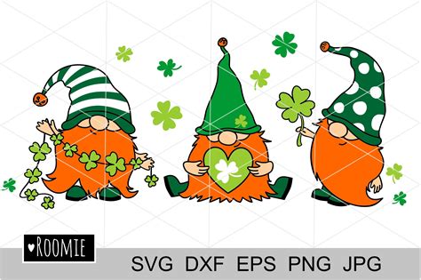 St Patricks Day Irish Gnomes With Clover For Good Luck Svg 481115