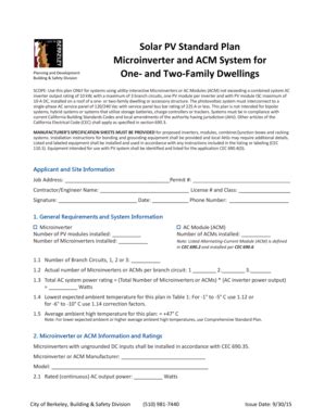 Fillable Online Ci Berkeley Ca Solar Pv Standard Plan Microinverter And