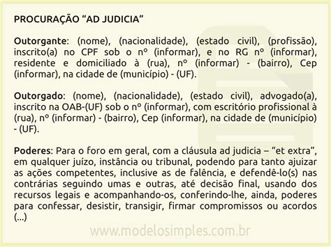 Modelo De Procuração Ad Judicia Et Extra BRAINCP