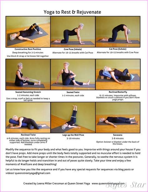 Printable Restorative Yoga Poses