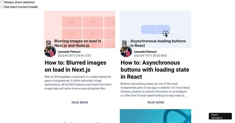 With React Loading Skeleton Forked Codesandbox