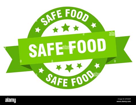 Safe Food Ribbon Safe Food Round Green Sign Safe Food Stock Vector Image And Art Alamy