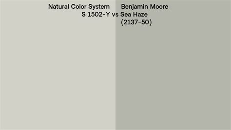 Natural Color System S 1502 Y Vs Benjamin Moore Sea Haze 2137 50 Side