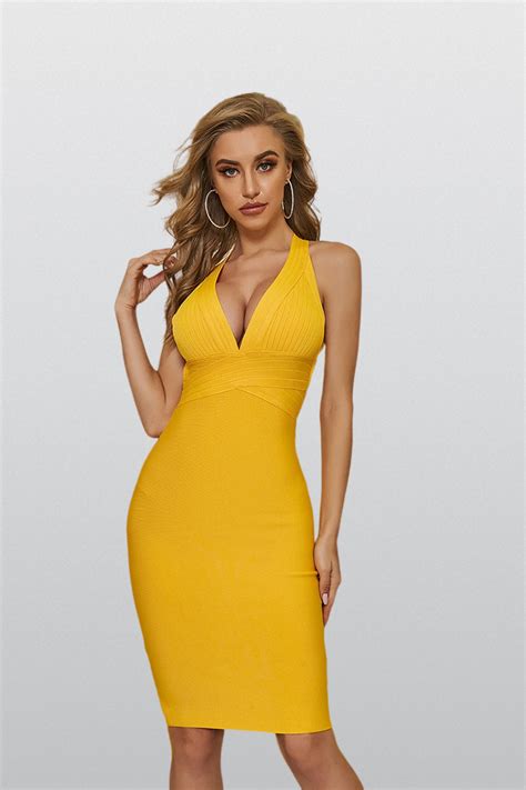 Live The Moment Yellow Bodycon Dress