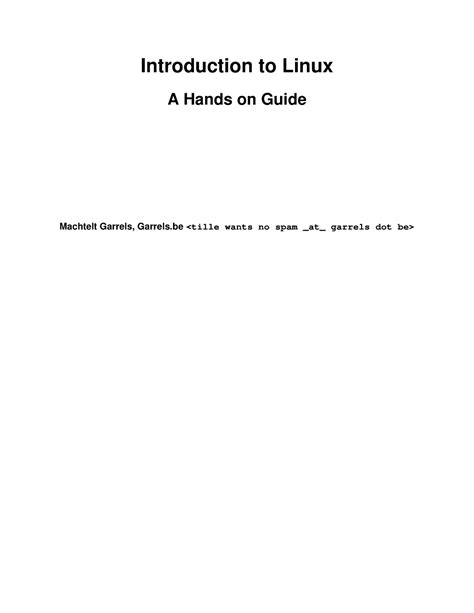 Intro Linux Introduction To Linux A Hands On Guide Machtelt Garrels