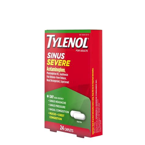 Tylenol Sinus Severe Daytime Caplets Shop Sinus And Allergy At H E B