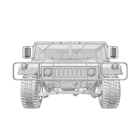 Hummer H1 Military Camouflage 3d Model By Renderblade