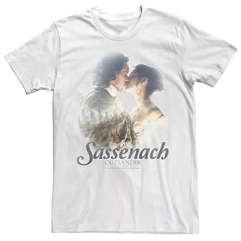 Men S Outlander Sassenach Jamie And Claire Kissing Portrait Tee