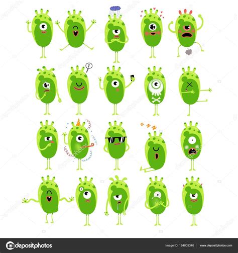 Illustration of monster emoji, stickers set for your design — Stock ...