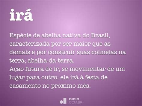Como Se Escreve Irá - Irá - Dicio, Dicionário Online de Português