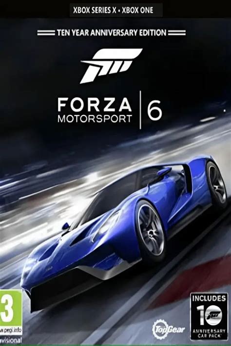 Forza Motorsport 6 Ten Year Anniversary Car Pack Digital For Xone Xbox One S Xone X Xsx Xss