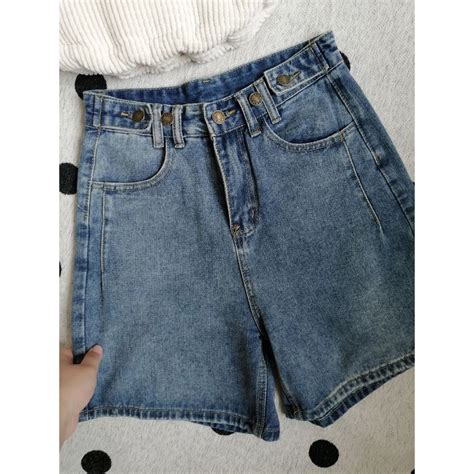 Jual Anne Korea Highwaist Loose Celana Jeans Pendek Wanita Import