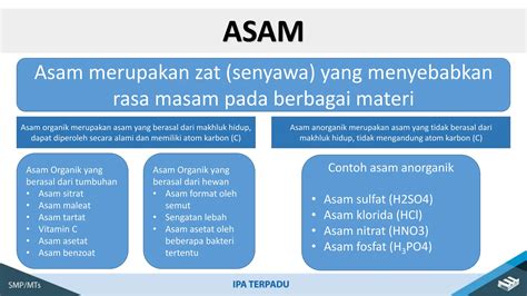 Materi Asam Pembelajaran Ipa Terpadu Belajar Lagi Yuk Ppt