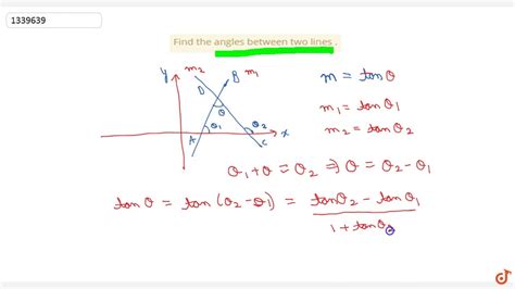 Find The Angles Between Two Lines Youtube