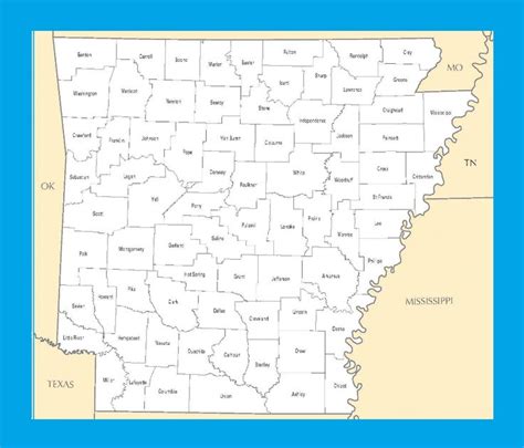 Printable Arkansas County Map Free Printable Templates