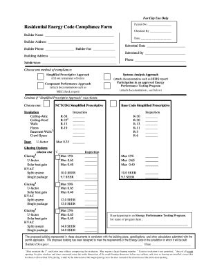 Residential Energy Code Compliance Form City Of Melissa Texas Fill