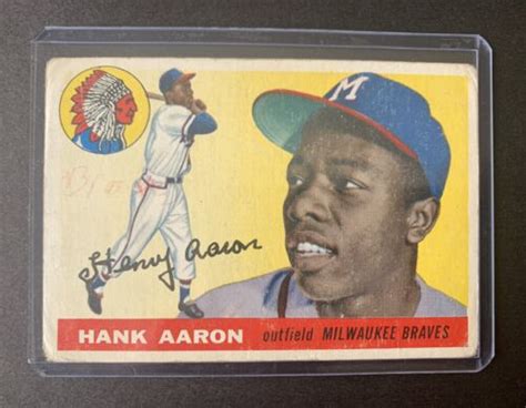 Topps Hank Aaron Baseball Card Milwaukee Braves Error Wrg