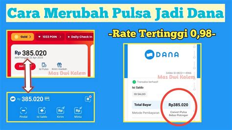 Cara Tukar Pulsa Jadi Saldo Dana Terpercaya Tanpa Potongan Convert