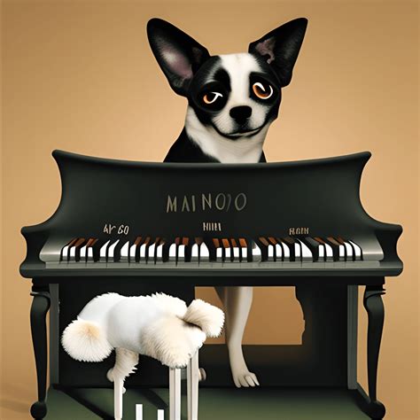 Dog Playing the Piano · Creative Fabrica