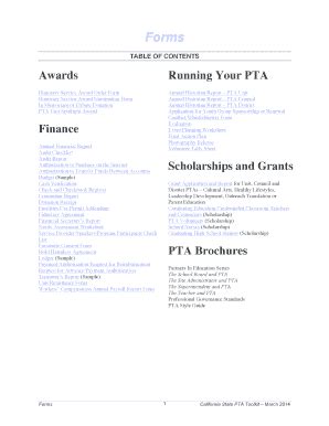 Fillable Online Forms TOC The California State PTA Fax Email Print