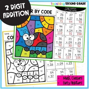 digit addition  regrouping color code teaching  grade