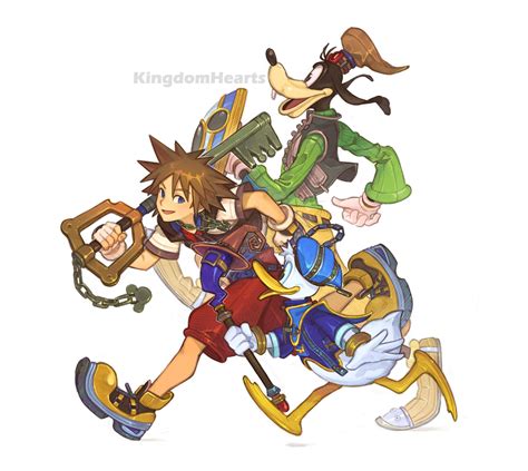 Sora Donald Duck And Goofy Kingdom Hearts And 1 More Drawn By