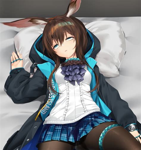 Rule 34 Amiya Arknights Animal Ears Arknights Ascot Bed Black Coat