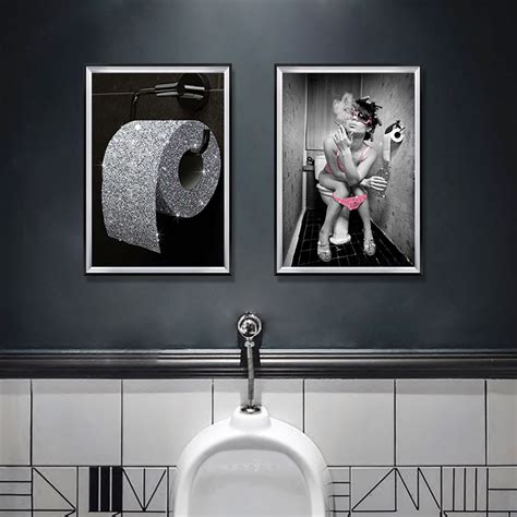 Modern Diamond Lip Canvas Poster Bathroom Wall Art Home Decor Print