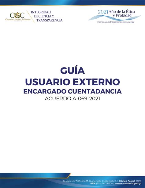 MÓDULO DE REGISTRO ÚNICO DE CUENTADANCIAS Contraloria General De Cuentas