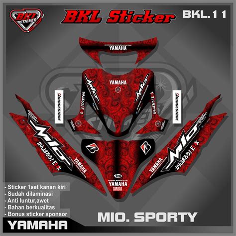 Jual Stiker Striping Decal Variasi Lis Mio Sporty Full Body Desain