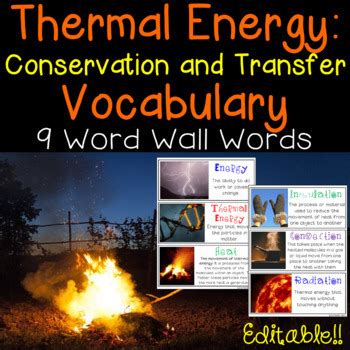 Thermal Energy And Transfer Word Wall By Teacher Addict Tpt