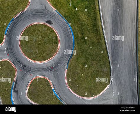 Luxury Cars Racing Track Aerial Photograph From Drone Stock Photo Alamy