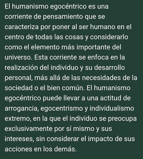 Que Es El Humanismo Egocentrico Brainly Lat