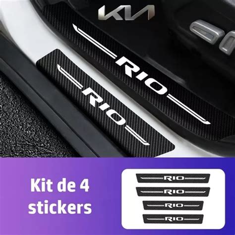 Sticker Protección De Estribos Kia Rio Fibra Carbono Meses sin intereses