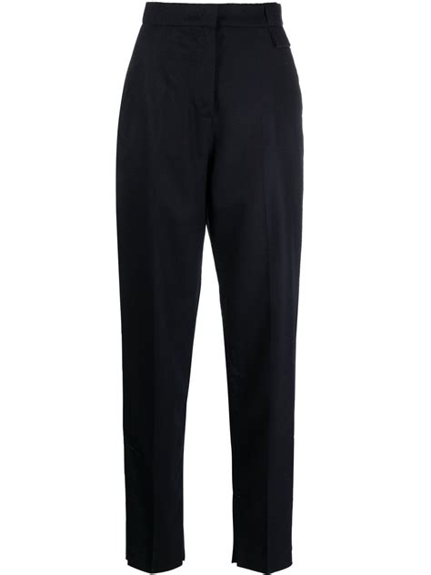 Emporio Armani High Waisted Virgin Wool Blend Trousers Farfetch