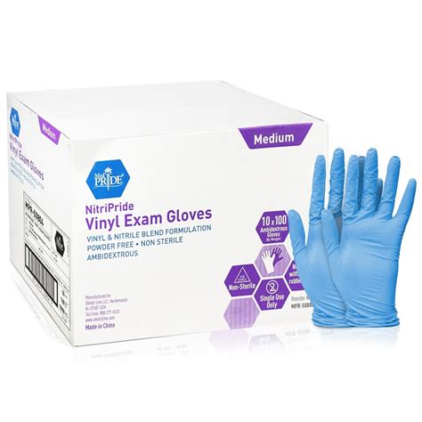 MEDPRIDE Nitrile Vinyl Gloves Powder Free Disposable Latex Free Gloves