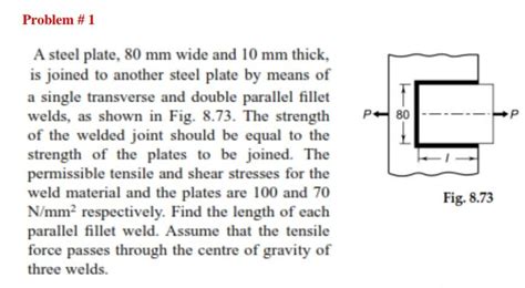 Solved Problem 1 P80 Р A steel plate 80 mm wide and 10 mm Chegg