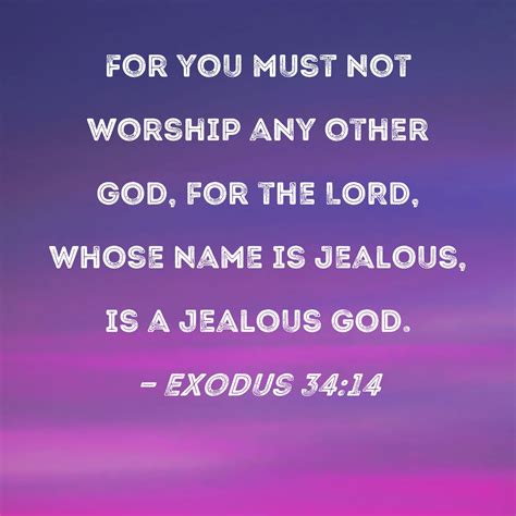 Exodus 34:14 For you must not worship any other god, for the LORD ...