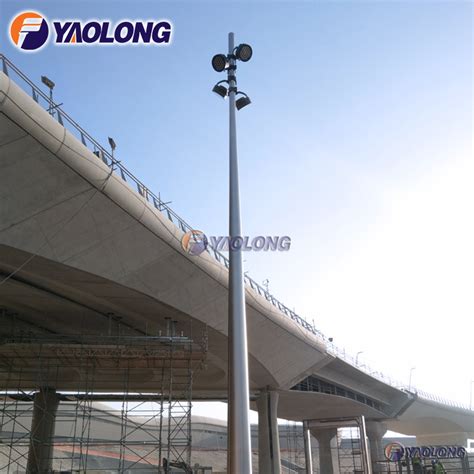 Tapered Shape 304 Stainless Steel Street Light Pole For Abu Dhabi